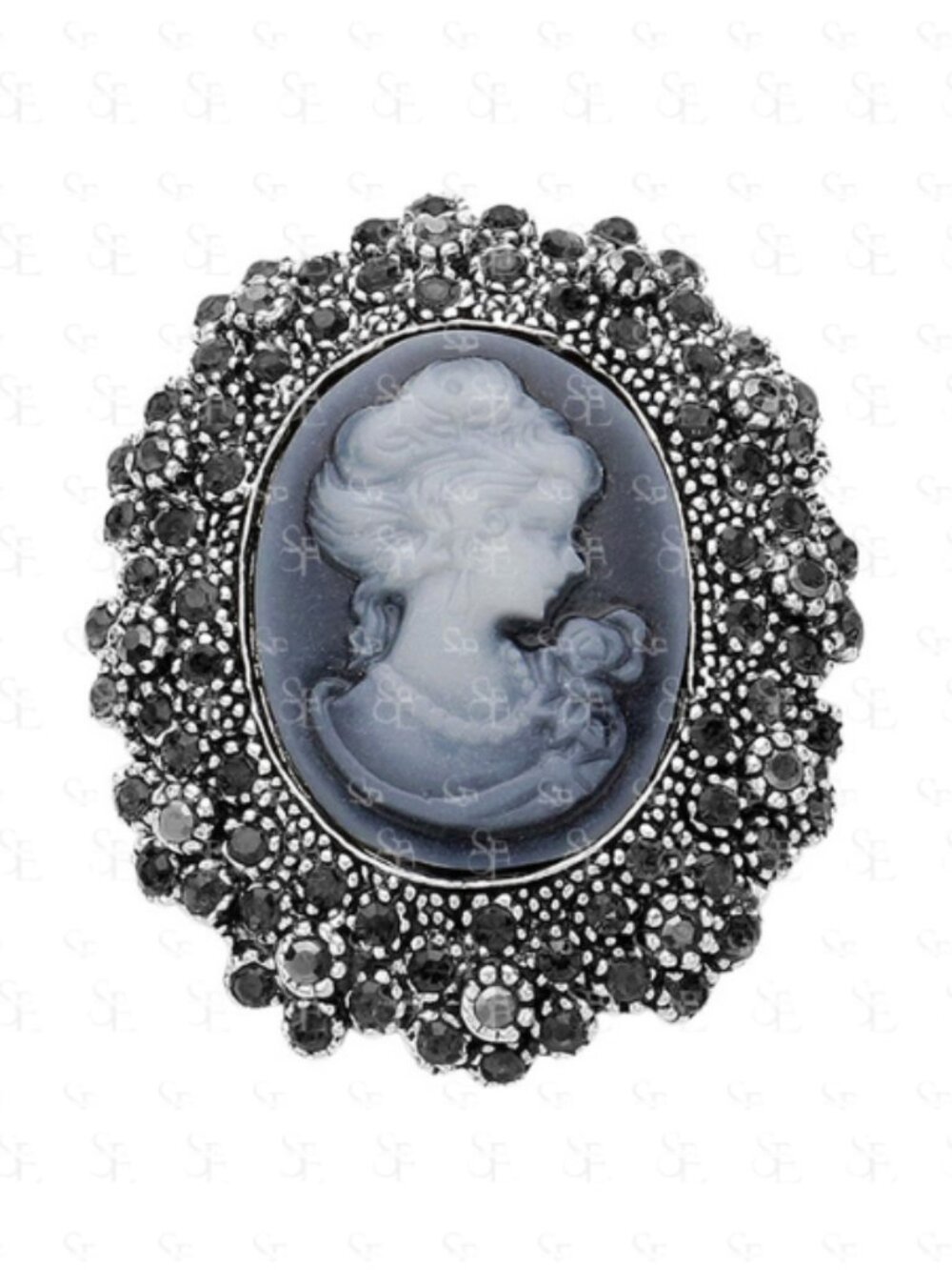Vintage Cameo Brooch Pin | Victorian Gothic Statement Jewelry